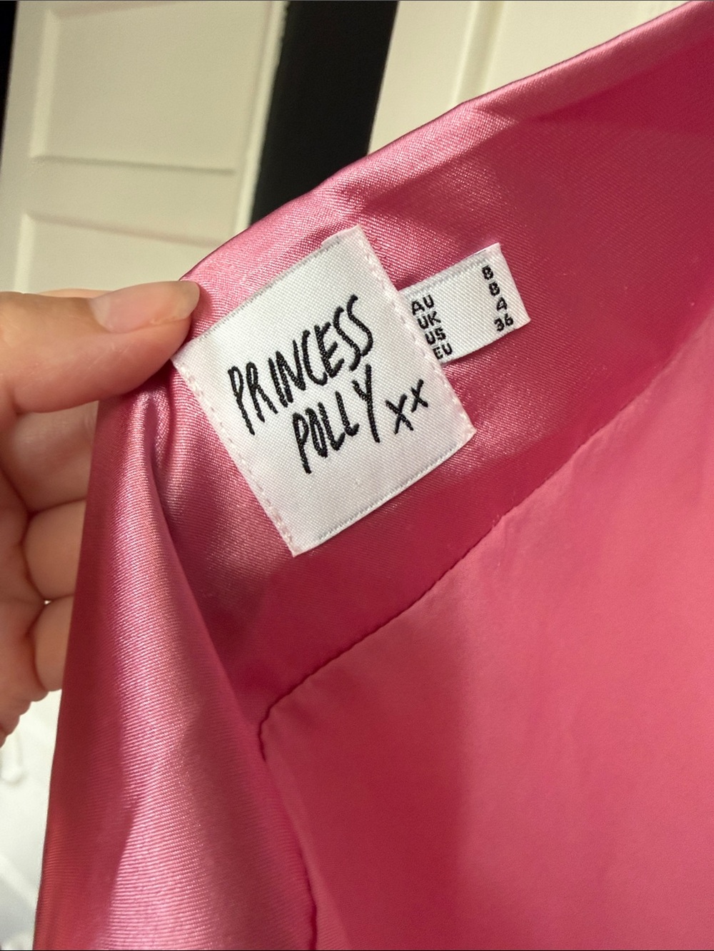 Princess Polly Shaya Strapless Pink Satin A-Line Mini Dress With Bow Back Sz 4 - Picture 4 of 13